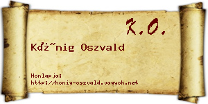 Kőnig Oszvald névjegykártya